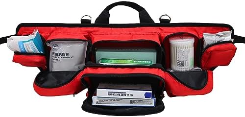 Professional First Aid Waist Pack,Medical Trauma Bag with Reflective,Portable First Aid Fanny Pack - for Emergency at Home,Outdoors,Hiking,Red