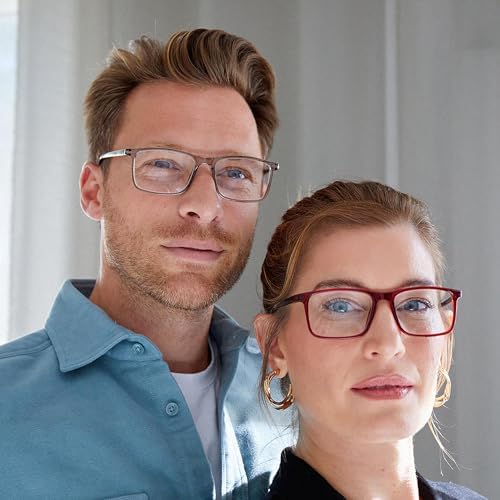 OPULIZE INK Reading Glasses - Value 5 Pack - Large Rectangular Frame - Spring Hinges - Scratch Resistant - Black Grey Red - Mens Womens +2.00
