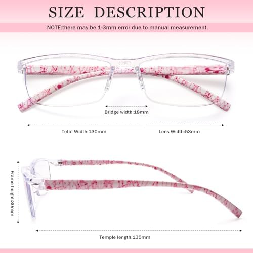 JOSCHOO 4 Pairs Reading Glasses, Blue Light Blocking Glasses, Computer Glasses for Women, Rectangle Eyewear Frame