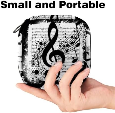 Sanitary Napkin Storage Bag, Music Note Menstrual Pad Nursing Pad Holder Pouch, First Period Kit Tampons Collect Bags for Teen Girls Women Ladies