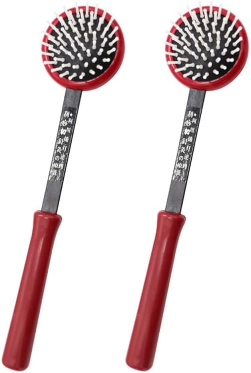 FRCOLOR 2 Pcs Manual Massage Hammer with Long Handle Lightweight Meridian Pat Stick for Back, Neck & Shoulder Pain Relief Handheld Acupoint Knock Tool for Elderly & Muscle Recovery