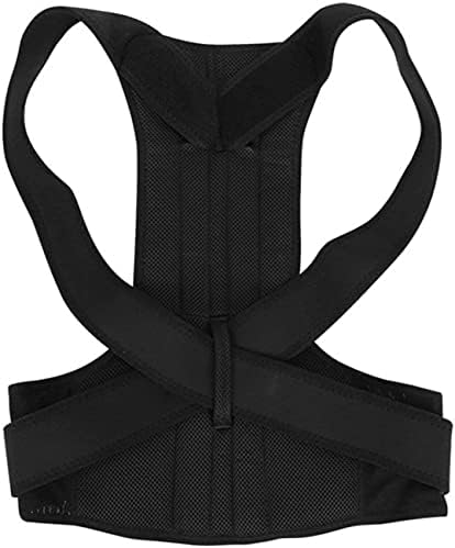 Spine Posture Corrector Health Care Back Support Braces Adult Back Posture Corrector Adjustable Back Lumbar Support Belt (Black S)