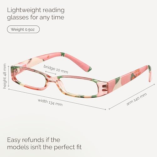 Gaoye 4-Pack Blue Light Blocking Reading Glasses – Non-Prescription Readers for Women, Stylish Lightweight Frames in 4 Patterns