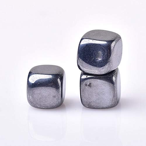 Decorative Stone Natural Terahertz Cube Ore Mineral Crystal Stone Mineral Teaching Specimen Gem Ornaments Healing Stone Terahertz Gemstone Gift - (Type: 10-15mm/ Size: 1Pc)