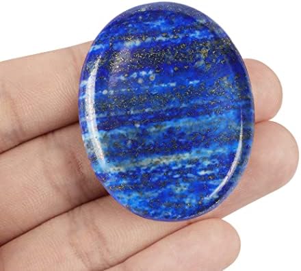 Artistone 2" Lapis Lazuli Crystal Worry Stones,Hand Carved Gemstone Pocket Blue Thumb Palm Energy Healing Anxiety Stones for for Meditation Chakra Balancing Collection