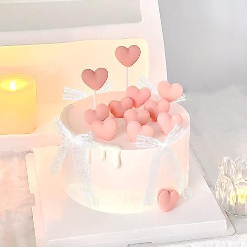 20 Pack White Lace Bow Cake Toppers White Lace Bows Cake Picks for Baby Shower Boys Birthday Cake Decorations Mother's Day Bridal Shower Engagement Wedding Anniversary Party Supplies