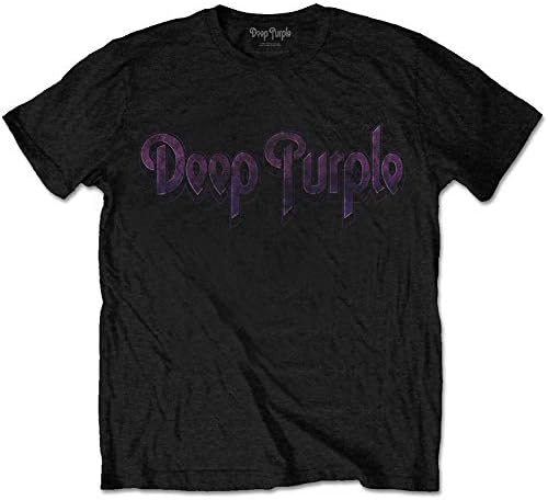 Men's Deep Purple Vintage Logo Slim Fit T-Shirt Black