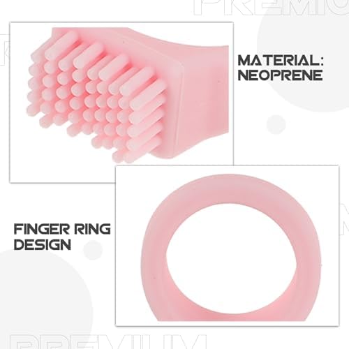 ULTECHNOVO 6pcs Portable Finger Ring Toothbrushes Set, Mini Wear-Resistant Silicone Oral Cleaning Brushes for Travel, Hiking, and Outdoor Use, White Grey Pink