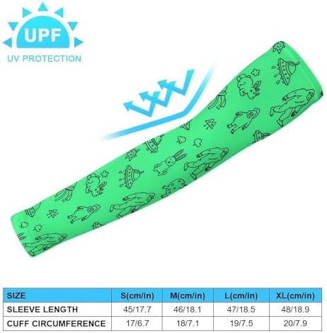 Thumb Hole Ice Silk Arm Sleeves, Cooling UV Protection for Men Women Running Cycling Football