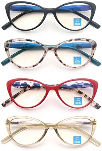 MODFANS Blue Light Reading Glasses for Women 3.5 Ladies Readers Spring Hinges,Anti Glare UV Eyestrain,Computer Eyeglasses Women