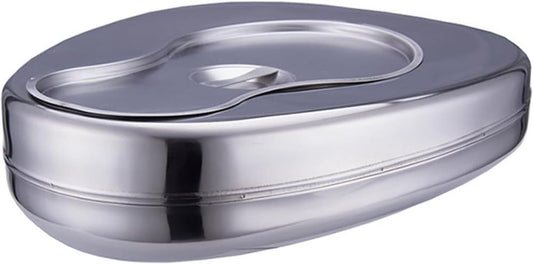 Adult Bedpan Performance Fracture Bed Pan with Lid Portable Bedpans Stainless Steel Bidet Bed for Bedridden Patients Pregnant Woman and Old Man,-A