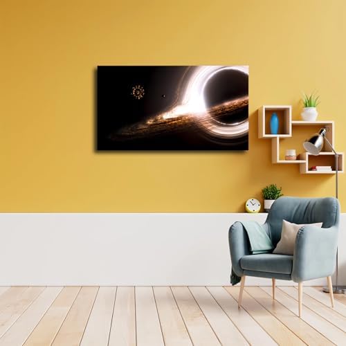 Cosmic Black Hole Space Poster Prints Canvas Painting Wall Art for Living Room Bedroom Printins Wall Decor Gift (24x36inch-No Framed)