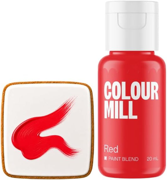 Colour Mill Edible Food Paint – Vibrant Cake & Fondant Decorating Colors for Cookies, Chocolate, Royal Icing & Desserts 20 Milliliters - Matte Red