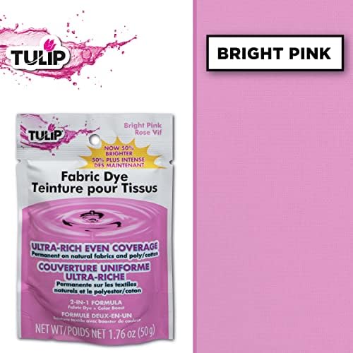 Tulip Permanent Fabric Dye Powder, Hot Dye Method for Vibrancy, Long-Lasting Color, Bright Pink