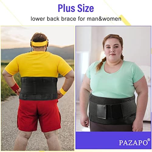 Back Brace Lumbar Back Support Belt for Lower Back Pain Relief - Waist Trainer Belt for Men and Women - Lower Back Brace for Sciatica, Herniated Disc, Plus Size Lumbar Support Belt (6XL(65-76 Inch), Black)