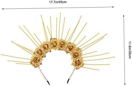 Gatuida Gothic Floral Crown Headband for Women Girls Cosplay Headdress Elegant Lace Hair Accessory for Parties and Weddings
