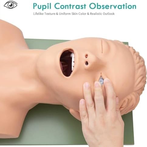 Tracheal Intubation Simulation Airway Management Trainer PVC Electronic Manikin Intubation Study Teaching Model, with Teeth Oral Nasal Tracheal Intubation Training Teaching Model