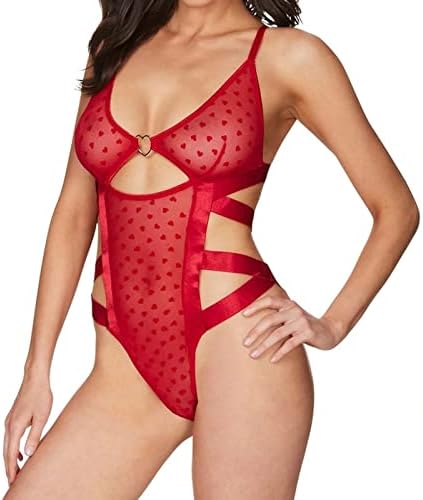 Womens Sheer Lingerie Embroidered Jacquard Mesh Polka Dot Lace Underwear Costumes