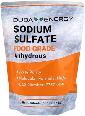 5 lb Natural Sodium Sulfate Food Grade FCC 99+% Granular Anhydrous Crystals Salt Made in USA