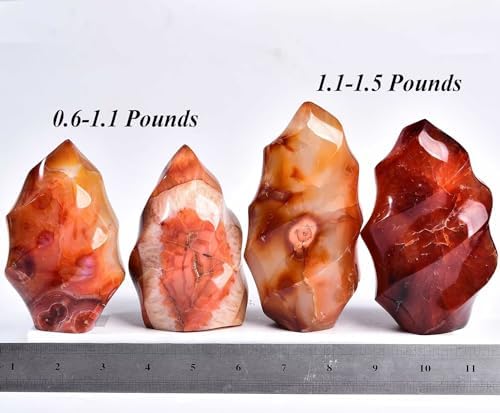Red Agate Flame Shaped Stone Towers Obelisk Natural Healing Crystal Quartz Reiki Energy Decoration Home Office 1.5-2.2LBS