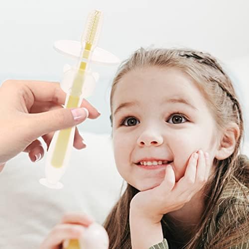 Beaupretty 4pcs Silicone Toothbrush with Base Boy Girl Training Oral Cleaner for Gums and Tongue Soft Bristles for Safe Newborn Use