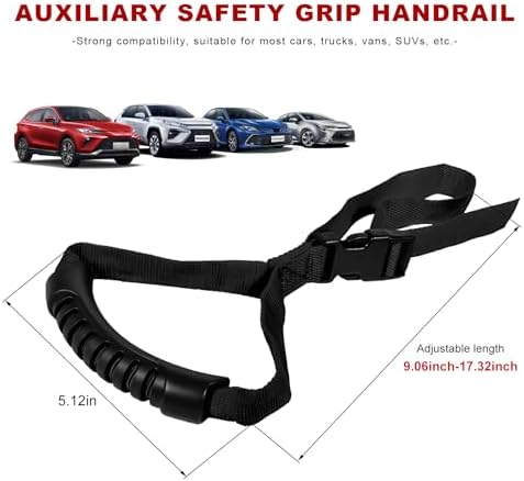 Car Adjustable Grab Handle, Standing Aid Safety Handle Vehicle Door Support Grab Bar, Portable Nylon Grip Auto Handles Mobility Assist Device for Elderly Disabled, Car Accessories