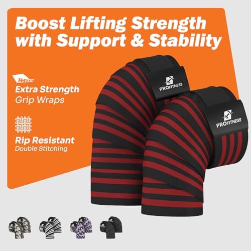 ProFitness Knee Wraps for Weightlifting Men & Women - 78'' Long Knee Straps for Weightlifting - Knee Wraps Support for Squat