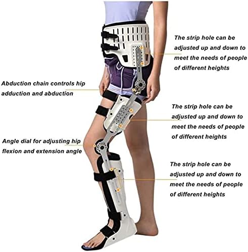Brace, Hip Knee Ankle Foot Orthosis Leg Fracture, Hip Walking Fixed with Walking Boots Brace Knee Surgery Support (Right S) (Left L)-Left-L