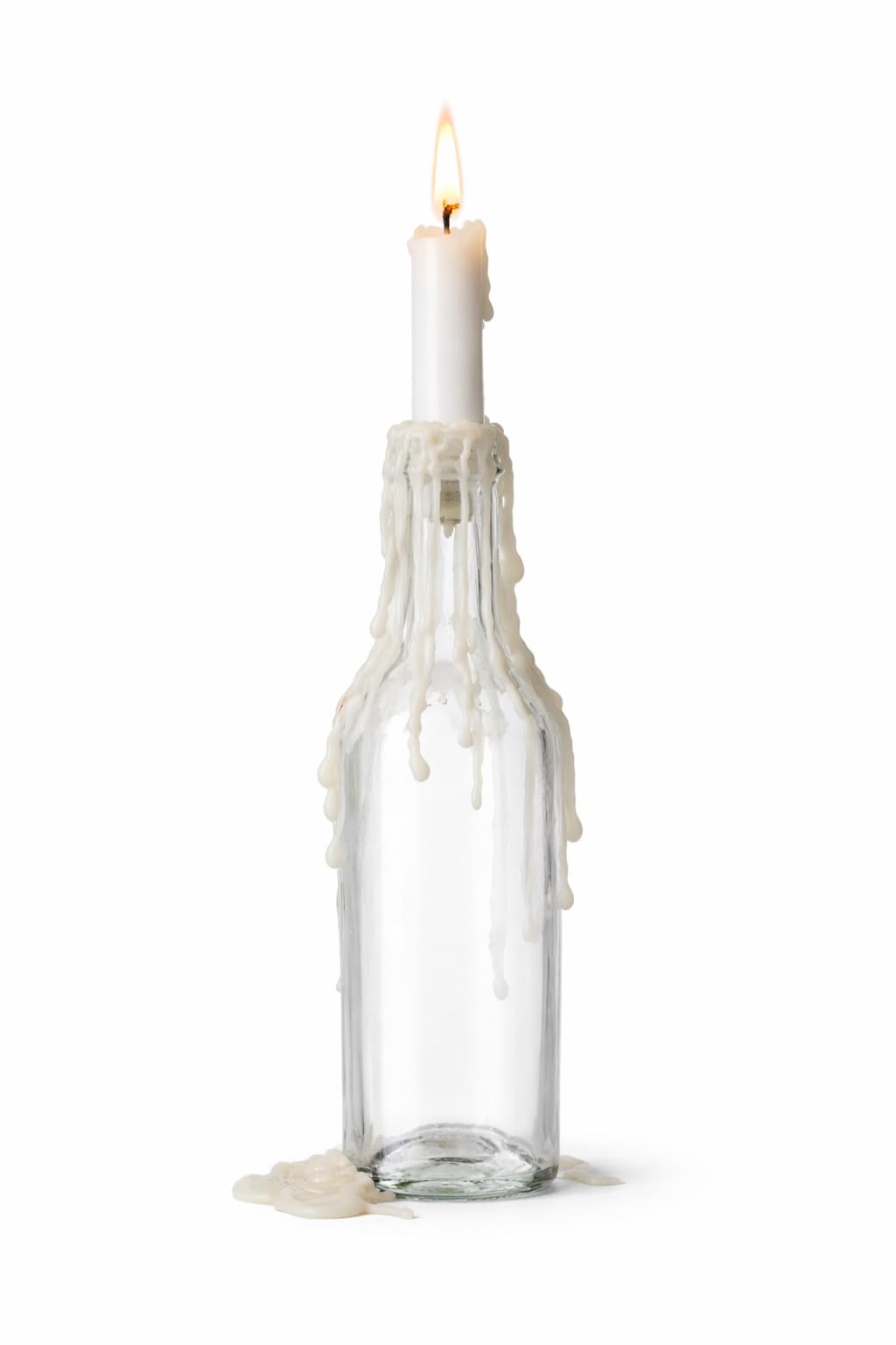 Funny Guy Mugs Drip Candles – 24 Pack Blue Dripping Wax Candles, 6.5” Unscented Tapers for Bottle Drip Décor & Statement Centerpiece