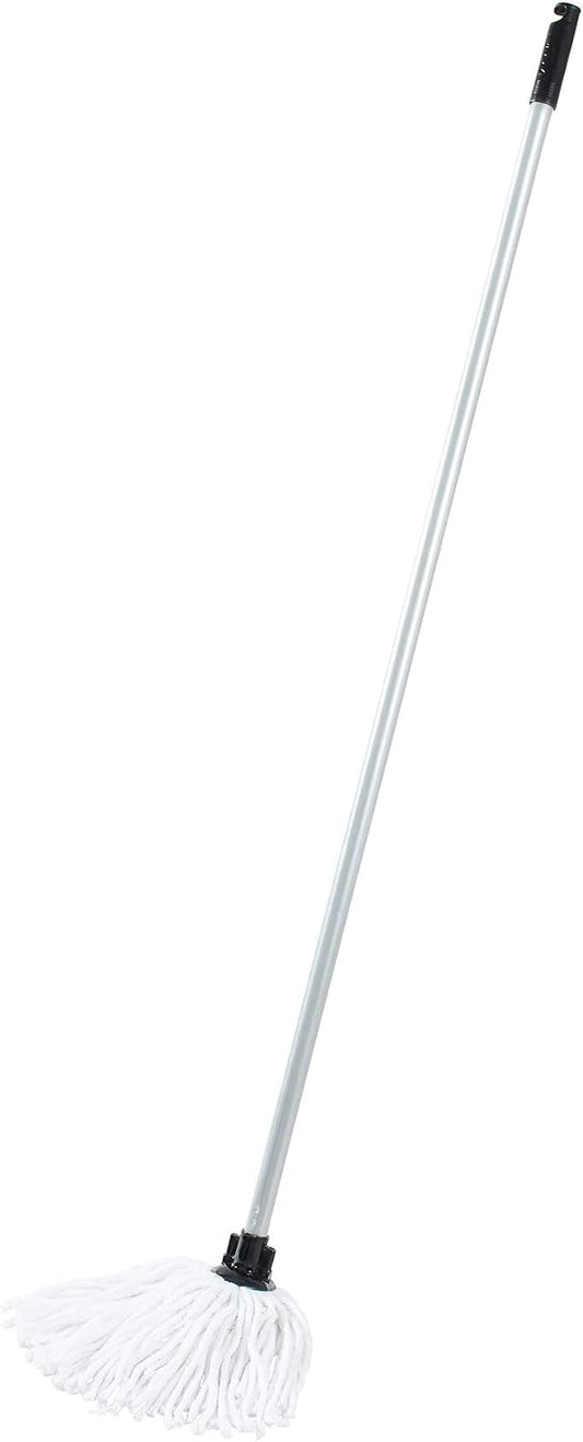 Addis Cotton Mop with 3-Piece Handle, White/Metallic-Grey