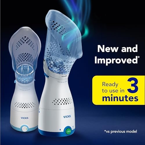 Vicks Sinus Inhaler, Plug-in Non-Medicated Steam Inhaler for Sinus Relief, Allergies, Congestion & Colds, Vocal Steamer, Soothes Nasal & Throat Passages, Works with VapoPads (1 Included)