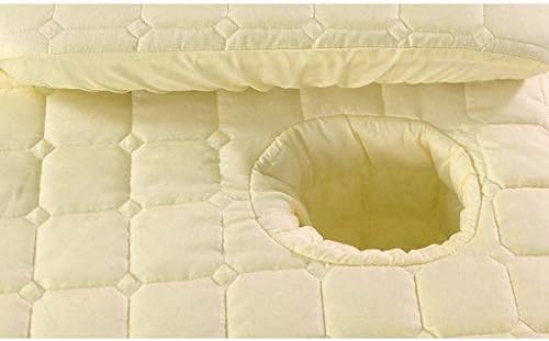 1pcs 190x80cm Bedskirt ONLY Solid Beauty Salon Massage Table Bed Sheet Bedspread Massage Sheet SPA Bed Full Cover with Hole (Beige)