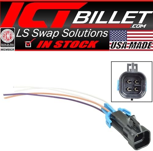 ICT Billet GM LS O2 Oxygen Sensor Square Male 1-Keyway Wire Connector Plug Pigtail WP0XY32