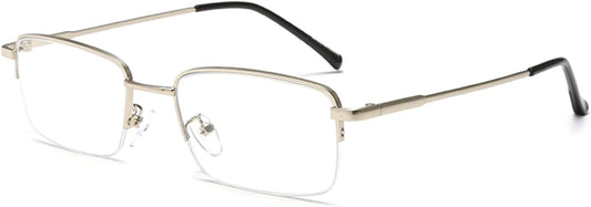 LJCZKA Half Rimless Blue Light Blocking Glasses Women Men Fresh Rectangle Computer Business Glasses