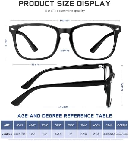 Reading Glasses for Women Men - Blue Light Blocking UV Filter Computer Readers,Anti Eyestrain Eyeglasses