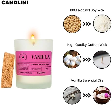Vanilla Soy was Candle | Luxury Candle Soy Wax Vanilla Blend | Unique Gift Candles (Pink)