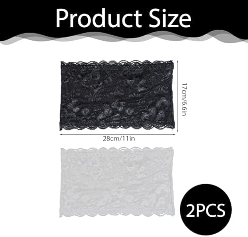 Jeffdad Lace Tube Top Bra, Strapless Lace Bralettes for Women Stretchy Tube Top Bra for Low Neckline Cleavage Cover