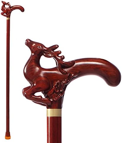 Natural Wood Walking Stick,Handcrafted Walking Cane,Wood Canes for Men and Women,Walking Sticks for Seniors, Red (Size : 80cm/31in)