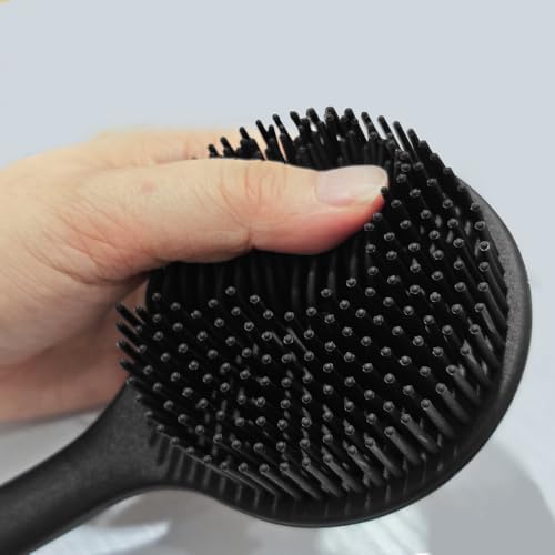 Silicone Back Scrubber for Shower Body Brush with Long Handle Double Sided Bath Exfoliating Massage Brushes Men Women (Grey)