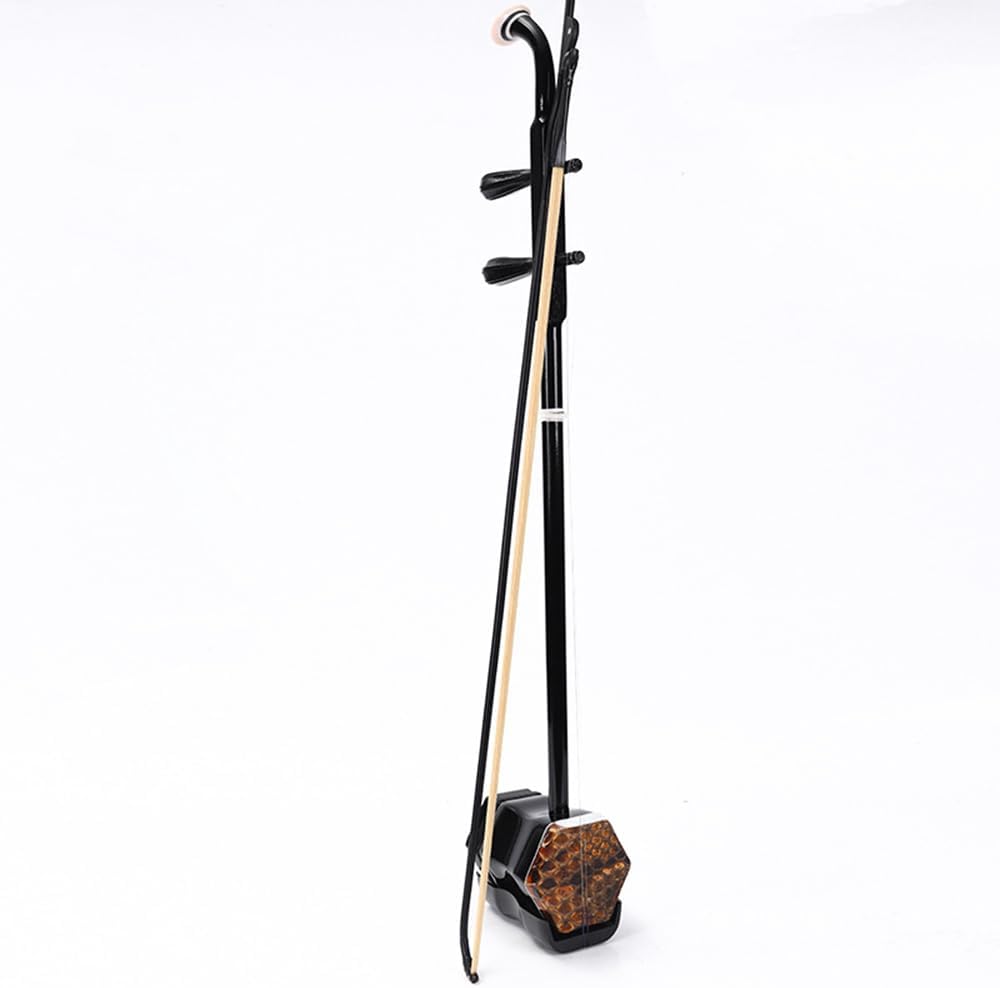 wood Erhu with Bow and Accessories round stick Erhu instrument major beginner Erhu complete set of national instruments (Wood spindle)