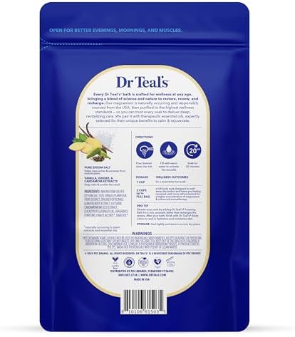 Dr Teal's Epsom Salt Magnesium Soak, Vanilla Comfort, 3 lbs
