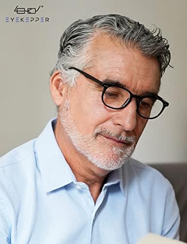 Eyekepper 5-Pack Spring Hinges 80's Classic Reading Glasses Black +1.25