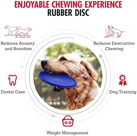 SuperChewer Tough Flying Disc Toy | Lifetime Replacement | Strong Natural Rubber | Great Dog Fetch Toys | Rubber Disc Toy for Dogs | Ultra Durable Chew Toys for Aggressive Chewers | for All Breeds