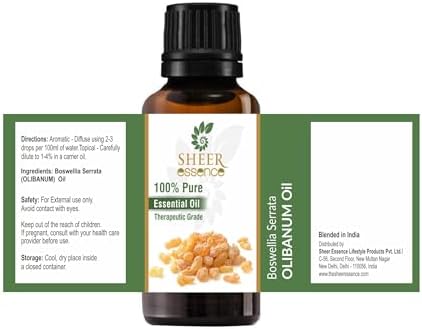 Olibanum Oil 100% Pure Undiluted Natural Uncut Therapeutic Grade Steam Distilled Essential Oils for Skin, Hair and Aromatherapy 500ML