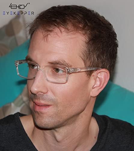 Eyekepper Vintage Reading Glasses for Men - 5 Pack Spring Hinges Classic Readers - Clear Frame +2.50