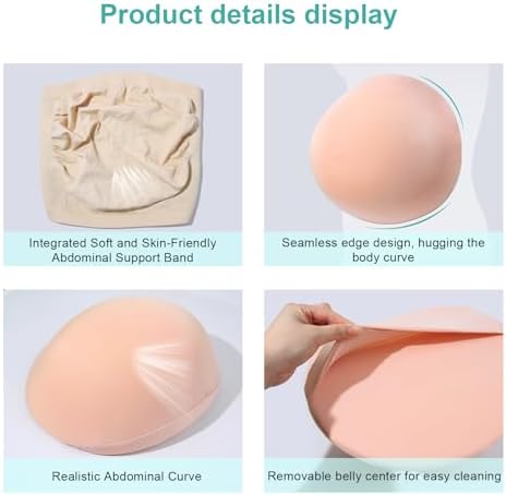 Fake Pregnancy Belly, Fake Pregnant Belly Memory Foam Artificial Baby Bump Costume for Tv Props Big Santa Belly Party