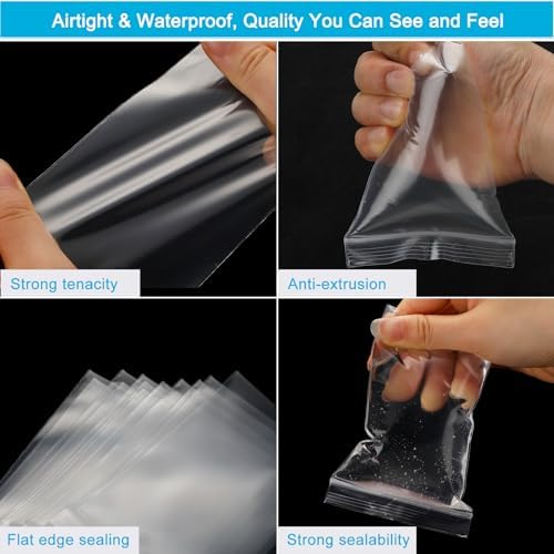 4''x 6'', (Pack of 100) 2 mil Thick Clear Plastic Reclosable Zip Poly Bags with Resealable Lock Seal Zipper for Photo, Jewelry, Bakery, Treats, Travel, Storage, Packaging & Shipping