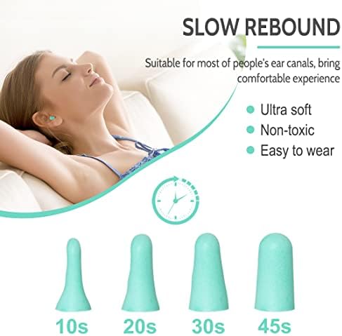 LYSIAN Ultra Soft Foam Earplugs for Sleep - 38dB Noise Cancelling Ear Plugs Perfect for Travel, Study & Quiet Rest - 60 Pairs Value Pack (Aqua)