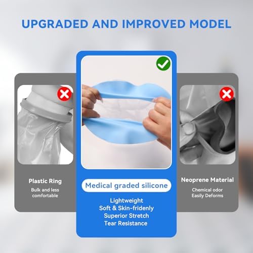 Waterproof Knee Cover for Shower After Surgery, Knee Cover Cover Protector for Showering After Surgery for Knee Surgery Recovery Replacement Bandages Wounds Braces, Reusable