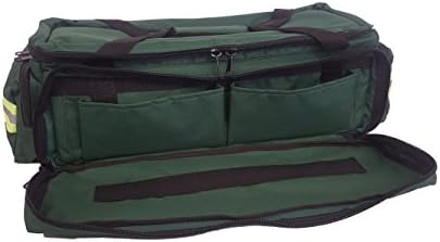 LINE2design First Responder EMS Oxygen Bag EMS Supplies - Standard O2 Medical Bag with Multiple Compartments & Shoulder Strap – Green